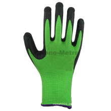 NMSAFETY 2015 neue Produkt grünen Nylon beschichteten schwarzen Gummi-Latex-Arbeitshandschuhe